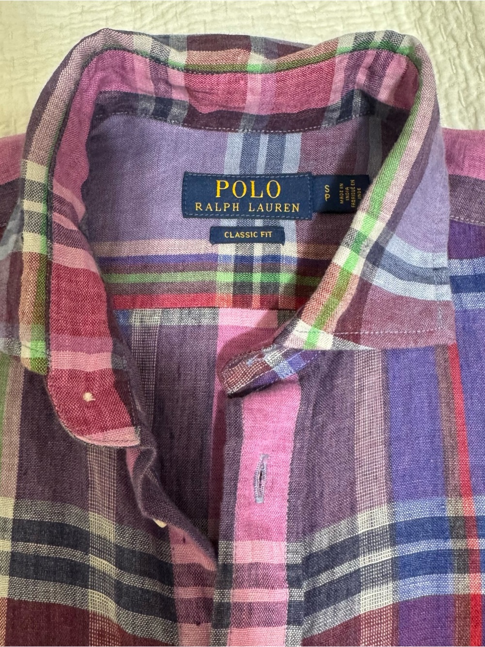 Polo Ralph Lauren Purple & Pink Plaid Button-Down Shirt - women,size S - Picture 4 of 7